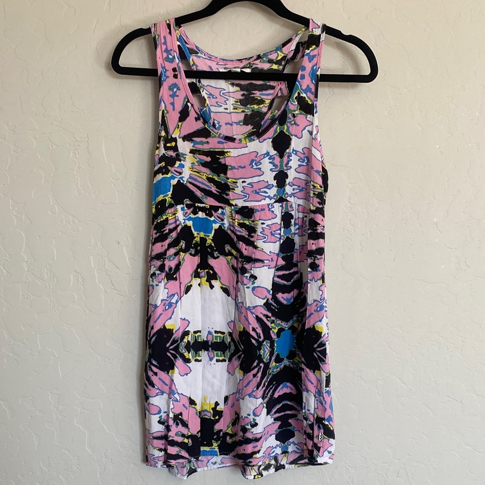 Vans Pink and Black Abstract Tank Top